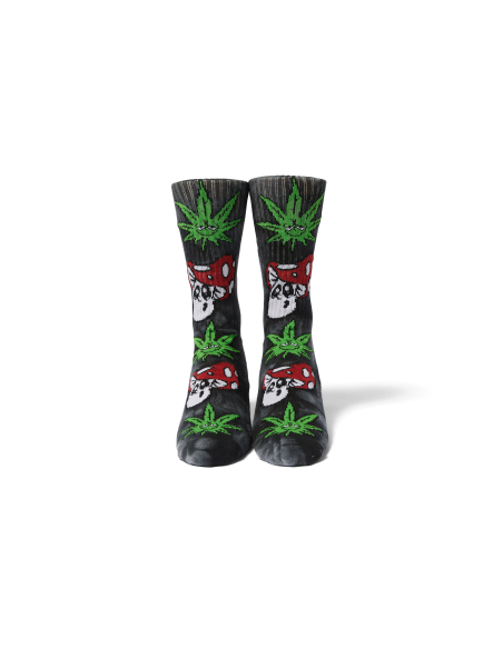 HUF-Green Buddy Mushroom Td Sock